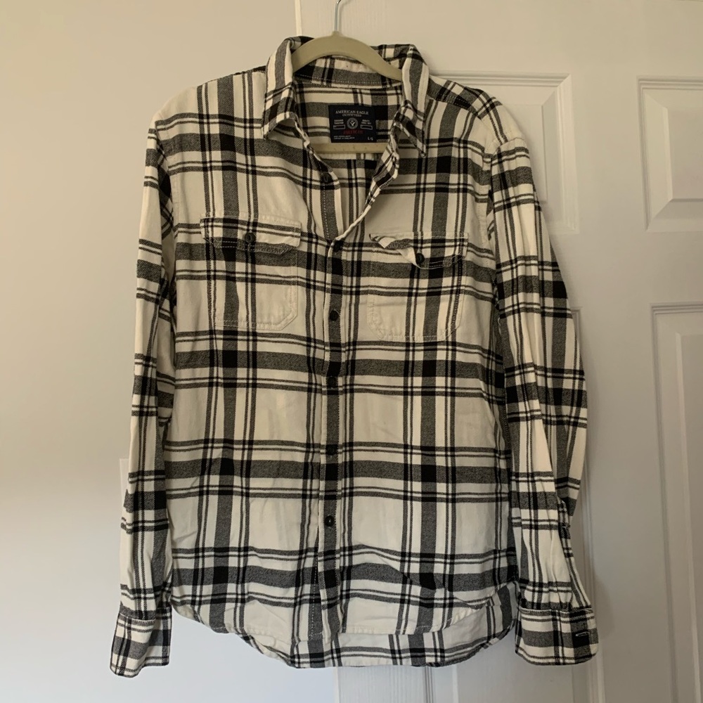 Black and white plaid American eagle